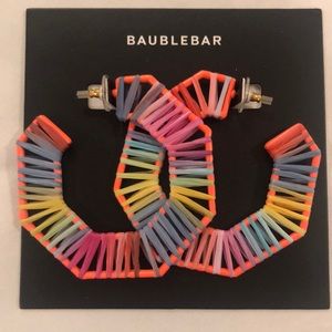 Baublebar rainette raffia hoop neon earrings!